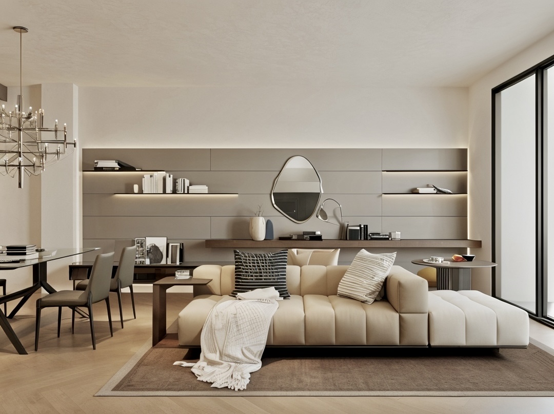 现代公寓客厅可视化方案